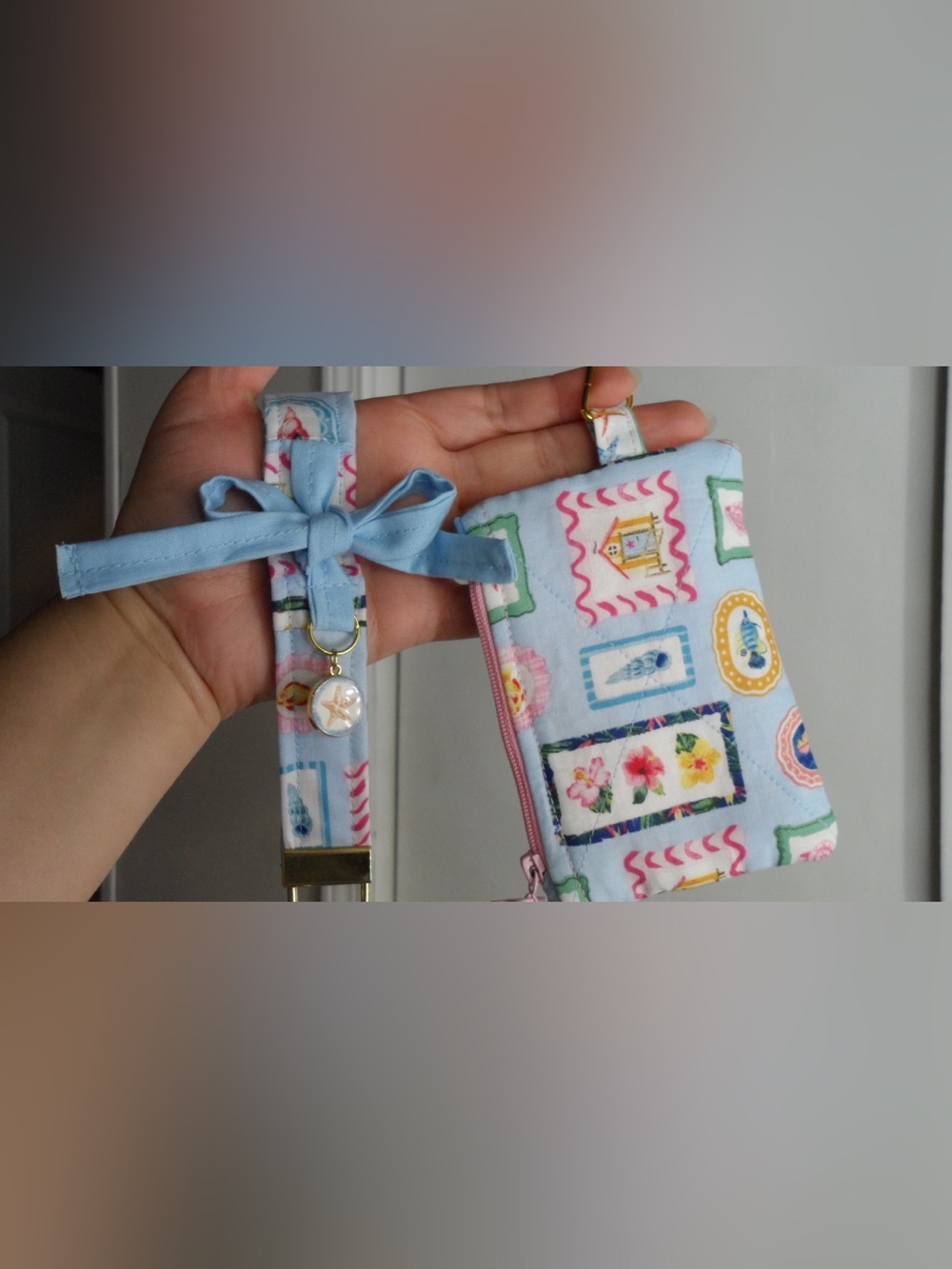 Bow book sleeve and coin purse with wristlet